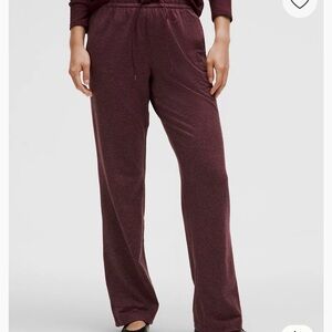 Lululemon Jersey Straight Leg Sweatpants Sz 6 Burgundy Wine